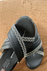 MILLI SHOES - Cross Strap Slides - Black